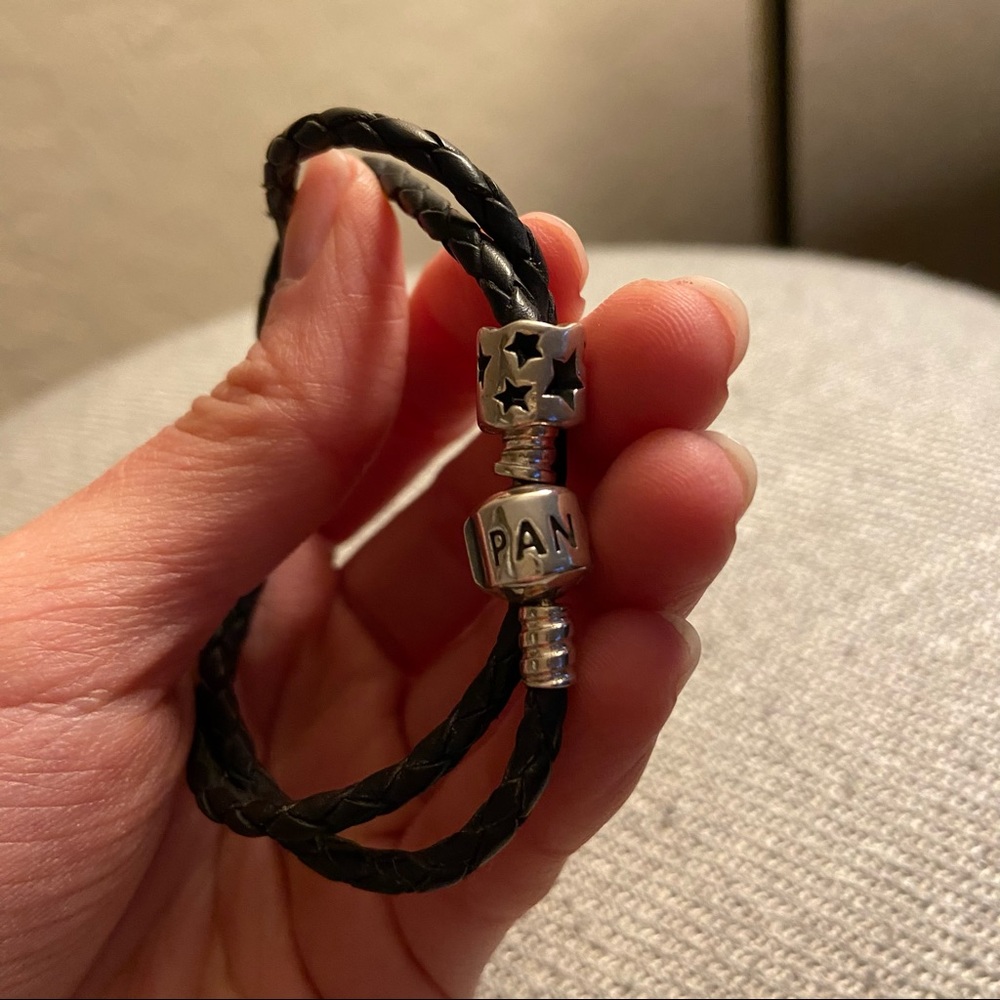 Pandora sterling silver charm double braided bracelet - Picture 3 of 3
